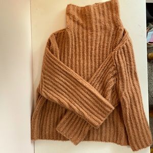 Free People Fluffy Fox Orange Sweater. Size Large